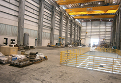 A large empty warehouse at Dril-Quip's Singapore facility