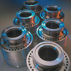 A row of DX® Wellhead Connectors