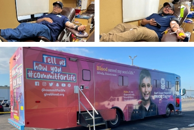 Dril-Quip donating blood at the Houston facility