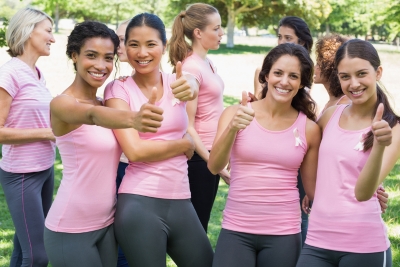 Photo of breast cancer participants at marathon
